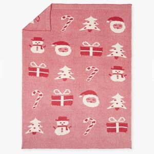 Pottery Barn Kids Red and White Knit Blanket NEW